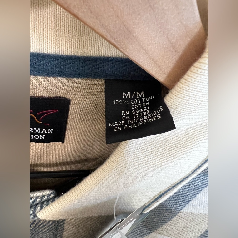 NWT Greg Norman Plaid Long Sleeve Polo Medium - Picture 4 of 9